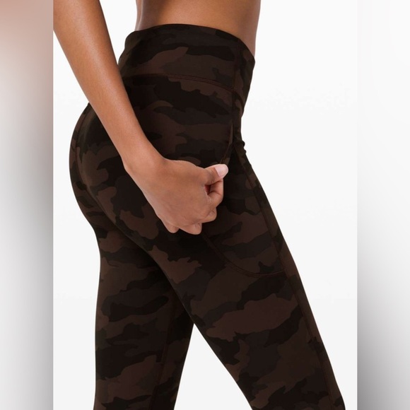 Lululemon Invigorate High-Rise Tight Leggings Heritage Camo Brown Women’s 4 25” - Picture 6 of 11